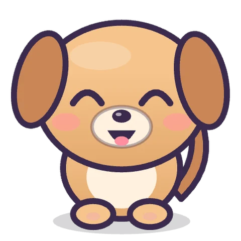 A smiling puppy with floppy ears