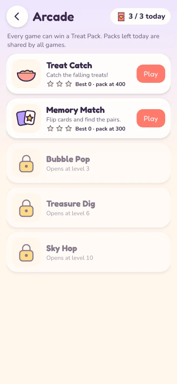 The Arcade with its mini games